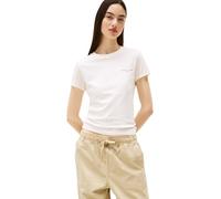 Tommy Jeans Womens Tjw Slim Linear Tee Ext Dw0dw21164 S/S T-Shirt, White (Ancient White), XS UK