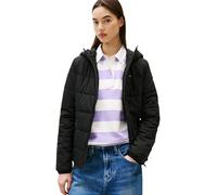 Tommy Jeans Womens Tjw Slim Lw Hooded Padded Dw0dw20959 Puffer Jacket, BLACK (Black), S UK