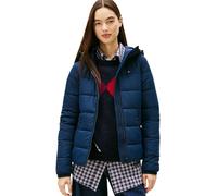 Tommy Jeans Women's Tjw Slim Lw Hooded Padded Jacket Dw0Dw20959 Puffer, Blue (Dark Night Navy), L