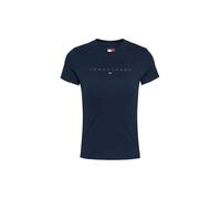 TOMMY JEANS Womens Tjw Slim Tonal Linear Tee Ext Dw0dw20315 S/S T-Shirt, Blue (Dark Night Navy), L UK