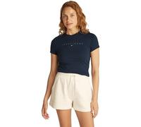 TOMMY JEANS Womens Tjw Slim Tonal Linear Tee Ext Dw0dw20315 S/S T-Shirt, Blue (Dark Night Navy), S UK