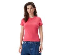 TOMMY JEANS Womens Tjw Slim Tonal Linear Tee Ext Dw0dw20315 S/S T-Shirt, Red (Amour), L UK
