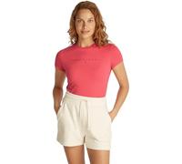 TOMMY JEANS Womens Tjw Slim Tonal Linear Tee Ext Dw0dw20315 S/S T-Shirt, Red (Amour), L UK