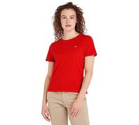 Tommy Jeans Women's Tjw Soft Jersey Tee Dw0dw14616 S/S Knit Tops, Deep Crimson, XS