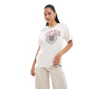 Tommy Jeans Womens Tomme tiger varsity oversized t-shirt in oatmeal - Beige - Size X-Small