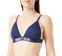 Tommy Jeans Women's Triangle Bikini Top Padded, Blue (Twilight Navy/Twilight Navy), M