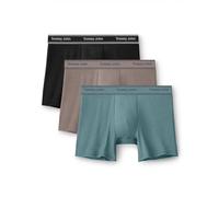Tommy John Men's Essential Luxe Viscose Derived from Bamboo 4" Trunk Underwear, Black/Cinder/Arctic, S