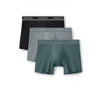 Tommy John Men's Essential Luxe Viscose Derived from Bamboo 4" Trunk Underwear, Black/Monument/Mallard Green, XXL