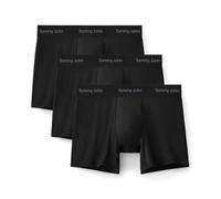 Tommy John Men's Luxe Modal 4" Trunk Boxer Brief Underwear, Black (3-pack), L