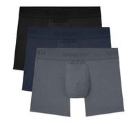 Tommy John Men's Second Skin Trunks - 3 Pack - Comfortable Breathable Soft Underwear for Men (Black/Turbulence/Dress Blues, Medium)