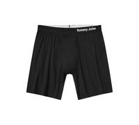Tommy John Men's Supima Cool Cotton 6" Relaxed Fit Boxers, No Ride-Up Comfortable Breathable Underwear for Men, Black, L