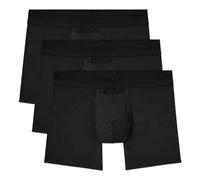 Tommy John Men's Trunk 4” Underwear, Second Skin Boxers with Supportive Contour Pouch, Soft, Breathable Stretch Fabric Boxers, Black (3-pack), L