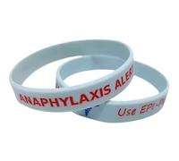 Tommy K Products 2x ANAPHYLAXIS Medical Alert EPI PEN Wristband Allergy Allergic Anaphylactic Shock Emergency First Aid Silicone Bracelets