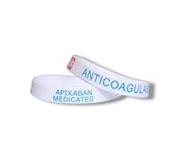 Tommy K Products 2x APIXABAN Medicated Medical Alert Wristband Anticoagulant First Aid Emergency Silicone Wristband (Small - (180mm))