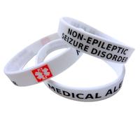 Tommy K Products 2x SEIZURE DISORDER Medical Alert Wristband Silicone Bracelet Non Epileptic Seizure Disorder Epilepsy NEAD (Standard (202mm))
