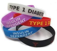 Tommy K Products 5x TYPE 1 DIABETIC Medicated Wristband diabetes Insulin Dependent MEDICAL AWARENESS ALERT BRACELET Glow in the Dark (Standard - (202mm))