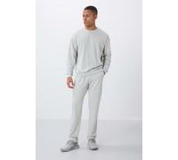 Tommy Life Mens Cotton- Fleece Sweatshirt And Pants Set - Light Grey - Size Small