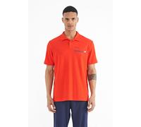 Tommy Life Mens Cotton Polo T-Shirt With Text Print - Orange - Size Medium