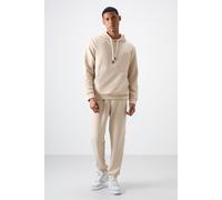 Tommy Life Mens Hooded Sweatshirt And Pants Set - Beige - Size X-Large