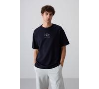 Tommy Life Men's Oversized Cotton-Blend Logo T-Shirt in Navy | Size: 2XL Tommy Life Navy 2XL