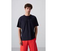 Tommy Life Mens Oversized Cotton- Crew Neck T-Shirt - Navy - Size 2XL