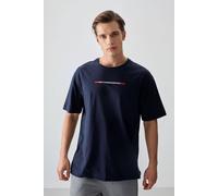 Tommy Life Men's Oversized Cotton Printed T-Shirt in Navy | Size: Small Tommy Life Navy S