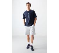 Tommy Life Men's Oversized Cotton Text Print Crew Neck T-Shirt in Navy | Size: Small Tommy Life Navy S
