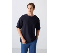 Tommy Life Men's Oversized Crew Neck T-Shirt With Patch in Navy | Size: Medium Tommy Life Navy M