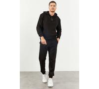 Tommy Life Mens Oversized Hooded Sweatshirt And Pants Set - Black - Size Small