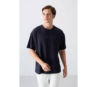 Tommy Life Men's Oversized Logo Patch Crew Neck T-Shirt in Navy | Size: Medium Tommy Life Navy M