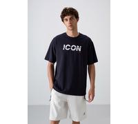 Tommy Life Mens Oversized Logo Print Crew Neck T-Shirt - Navy - Size 2XL