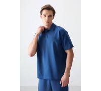 Tommy Life Men's Oversized Polo Collar T-Shirt in Blue | Size: Medium Tommy Life Blue M