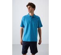 Tommy Life Men's Oversized Polo T-Shirt in Blue | Size: Small Tommy Life Blue S