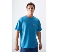 Tommy Life Men's Oversized Printed Cotton Jersey T-Shirt in Blue | Size: Large Tommy Life Blue L