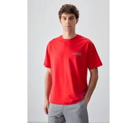 Tommy Life Men's Oversized Printed Cotton Jersey T-Shirt in Red | Size: Medium Tommy Life Red M