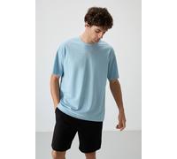 Tommy Life Men's Oversized Printed Crew Neck T-Shirt in Baby Blue | Size: Large Tommy Life Baby Blue L