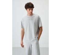 Tommy Life Men's Oversized Printed Crew Neck T-Shirt in Light Grey | Size: Large Tommy Life Light Grey L