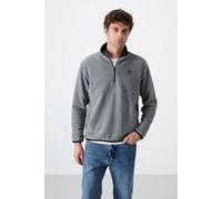 Tommy Life Men's Slim Fit Half-zip Plush Sweatshirt in Grey | Size: 2XL Tommy Life Grey 2XL