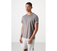 Tommy Life Mens Solid Crew Neck T-Shirt - Dark Grey - Size 2XL