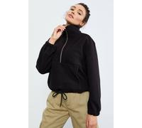 Tommy Life Women's Oversized Half-zip Plush Sweatshirt in Black | Size: 2XL Tommy Life Black 2XL