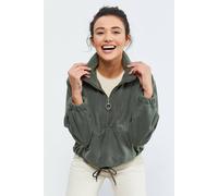 Tommy Life Women's Oversized Half-zip Plush Sweatshirt in Khaki | Size: 2XL Tommy Life Khaki 2XL