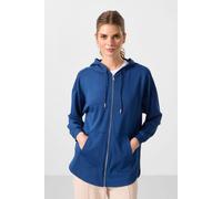 Tommy Life Women's Oversized Hooded Long-sleeve Zip Tunic Top in Blue | Size: Medium Tommy Life Blue M