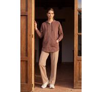 Tommy Life Women's Oversized Hooded Long-sleeve Zip Tunic Top in Mauve | Size: Medium Tommy Life Mauve M