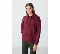Tommy Life Womens Oversized Hooded Sweatshirt With Pocket - Burgundy - Size 2XL