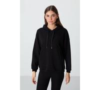 Tommy Life Women's Oversized Hooded Sweatshirt With Pocket in Black | Size: 2XL Tommy Life Black 2XL