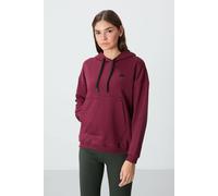 Tommy Life Women's Oversized Hooded Sweatshirt With Pocket in Burgundy | Size: 2XL Tommy Life Burgundy 2XL