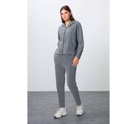 Tommy Life Women's Oversized Hooded Zipper Tracksuit Set in Grey | Size: Large Tommy Life Grey L