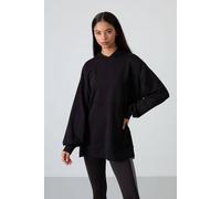 Tommy Life Women's Oversized Printed Hooded Sweatshirt in Black | Size: Large Tommy Life Black L