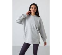 Tommy Life Women's Oversized Printed Hooded Sweatshirt in Light Grey | Size: Medium Tommy Life Light Grey M