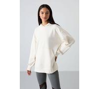 Tommy Life Women's Oversized Printed Hooded Sweatshirt in Off-White | Size: Large Tommy Life Off-White L